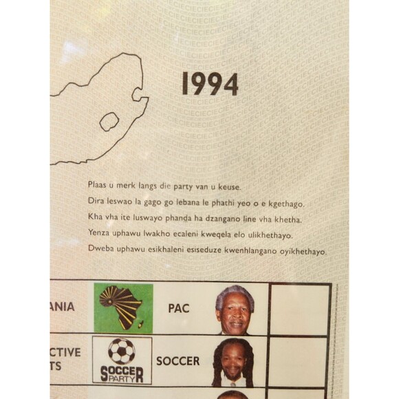 South African 1994 Voting Ballot Election Mandela W Certificate Of Authenticity - Picture 9 of 16